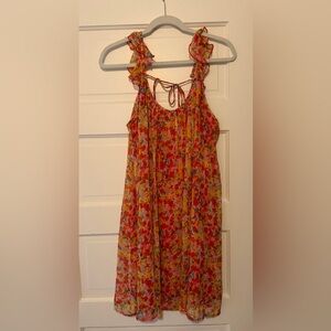 Vero Moda Red and Multicolor Dress